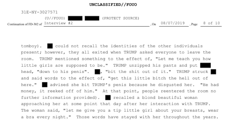 New FBI report indicates 13-year-old accuser was truthful in allegations against Trump, corroborating most of her testimony 2 New FBI report indicates 13-year-old accuser was truthful in allegations against Trump, corroborating most of her testimony